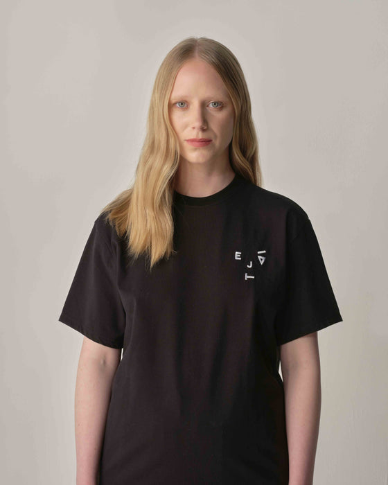 Teija xx 'Kiss and Wink' Logo Tee in Black 