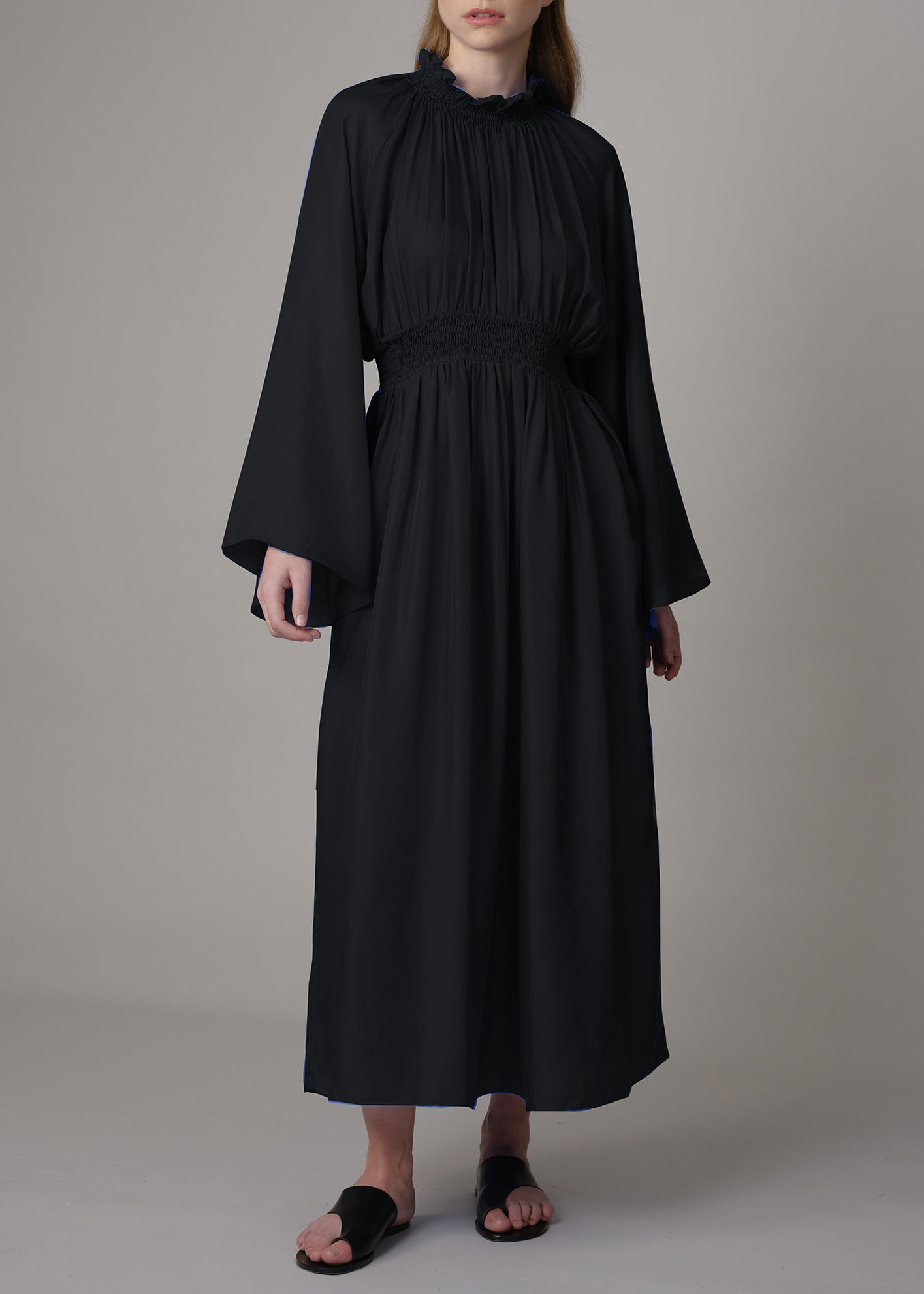 ALVA SILK DRESS Women Black– TEIJA