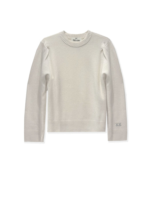 Monogram Crew Neck Cashmere Sweater Off White