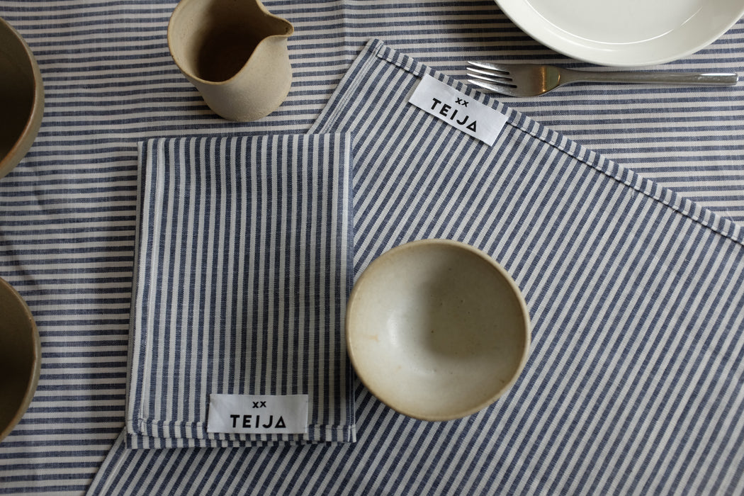 Candy Stripe Tablecloth Navy