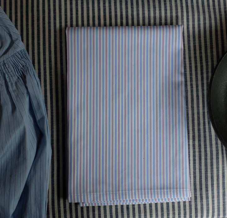 Cotton Stripe Napkin Blue & Pink