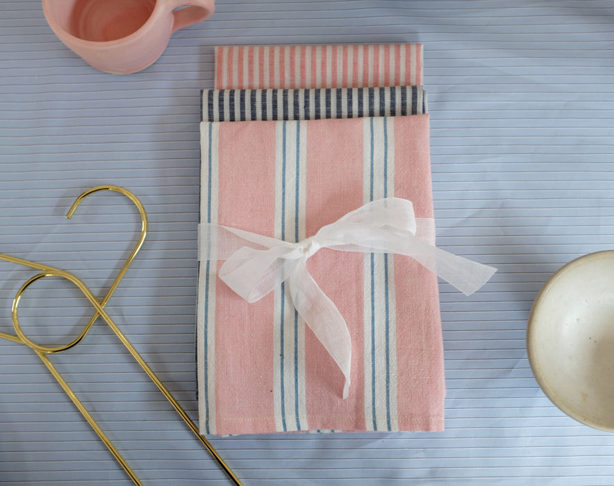 Linen Napkin Pink & Navy Gift 3