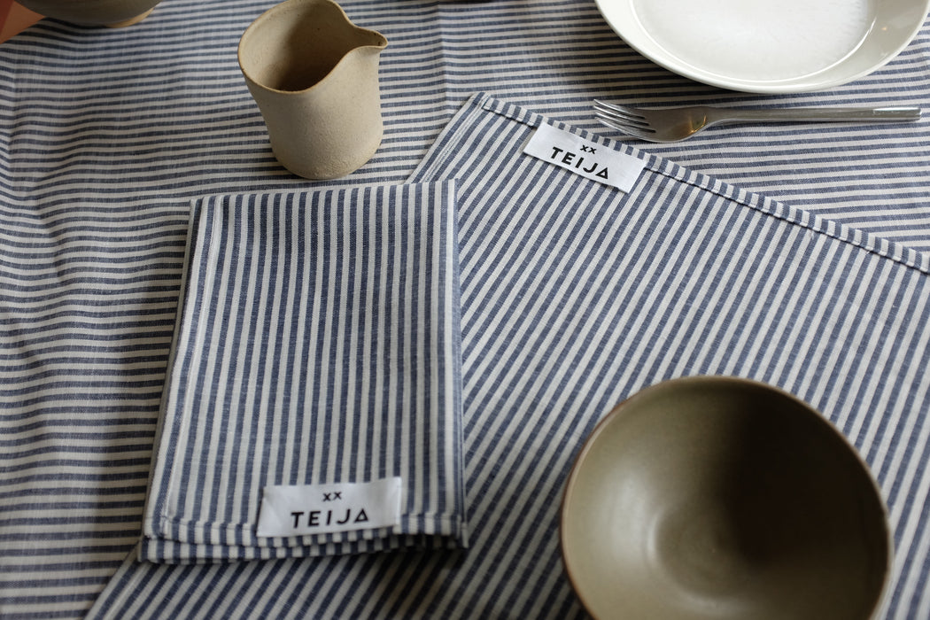 Candy Stripe Tablecloth Navy