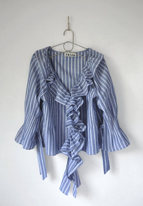 Milla cascading ruffle top in Cotton