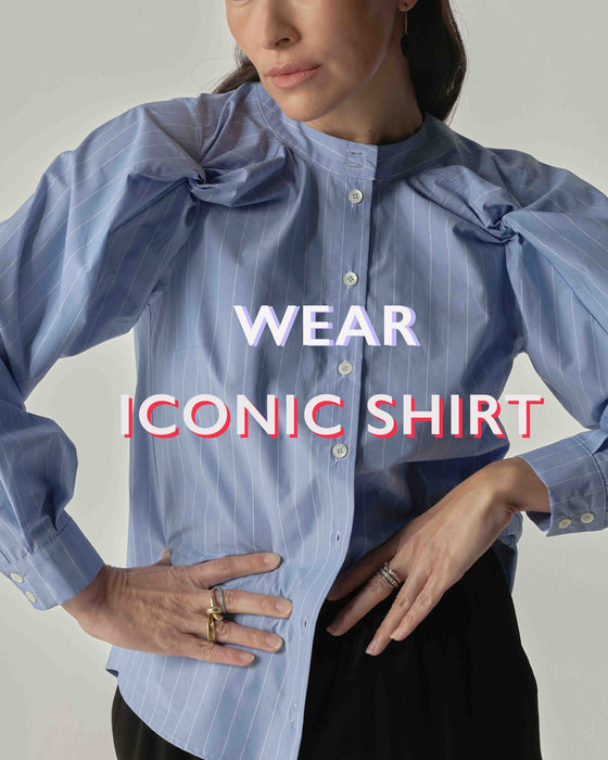 Mara Cotton Poplin Shirt in Pale Blue