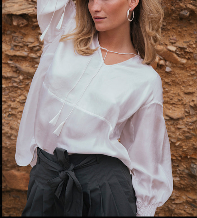 SUSIE SILK BLOUSE Off White