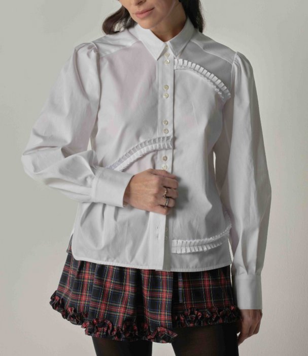 Ray Cotton Poplin Shirt in White