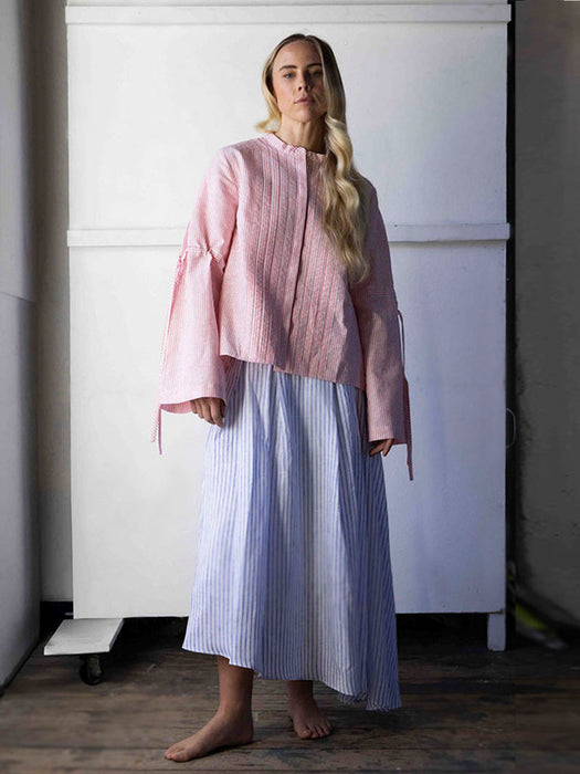 Aldem Linen Blouse in red stripe