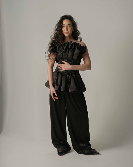 WAITING LIST Erica Wide Leg Trouser in Black