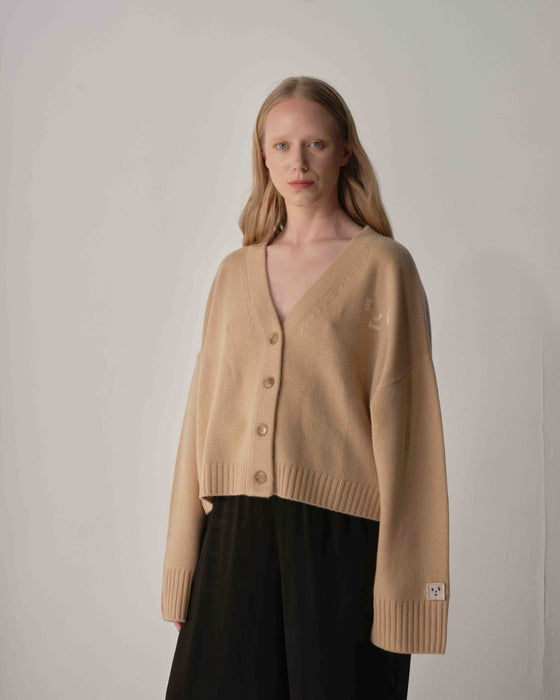 WAITING LIST Teija xx Relaxed Cashmere Cardigan in Caramel