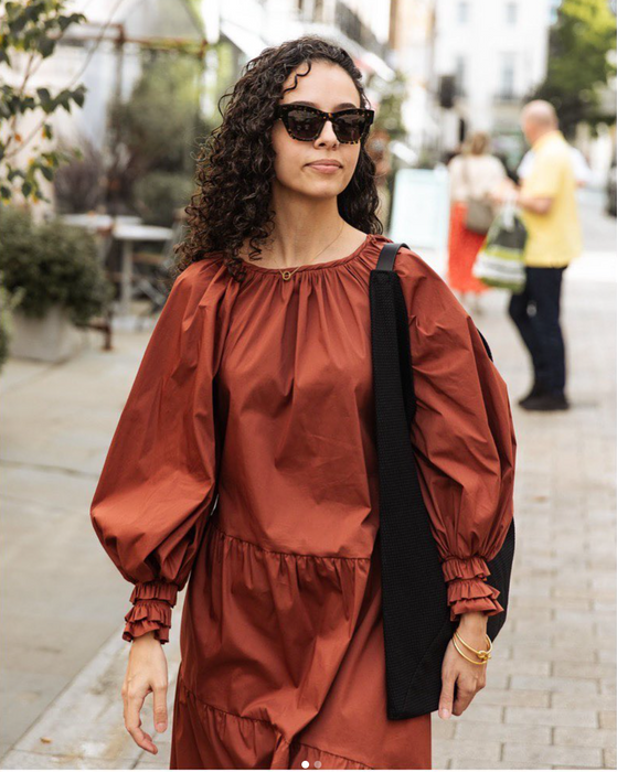 Ruffle cuff smock deals dress