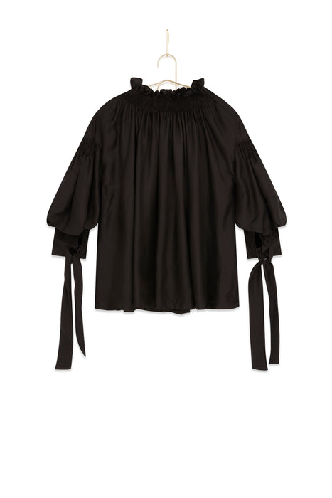 SILK BOW BLOUSE Black BESPOKE ORDERS ONLY