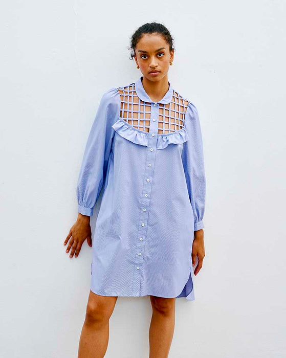 hatch shirt dress Roll Sleeve Pocket Dress in Hatch Stripe Hatch Stripe / XSMALL